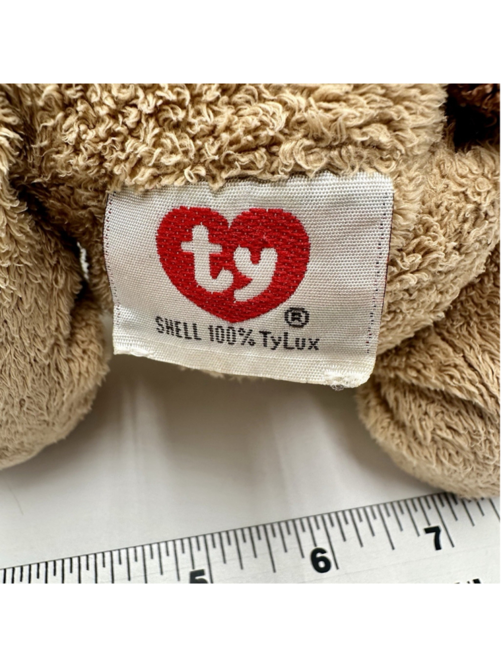 Ty Pluffies Puppers Plush Puppy Dog Soft TyLux 2003 Stuffed Toy Brown Tan - Picture 8 of 9